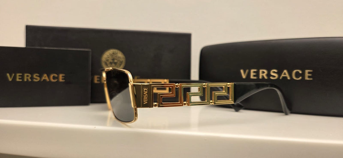 Lentes de Sol Versace Greca Dorados – Nuevos | Lujo Italiano con Estuche Original - Nina BAZART