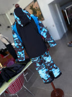 Conjunto de esquí Spyder azul y negro, talla 14