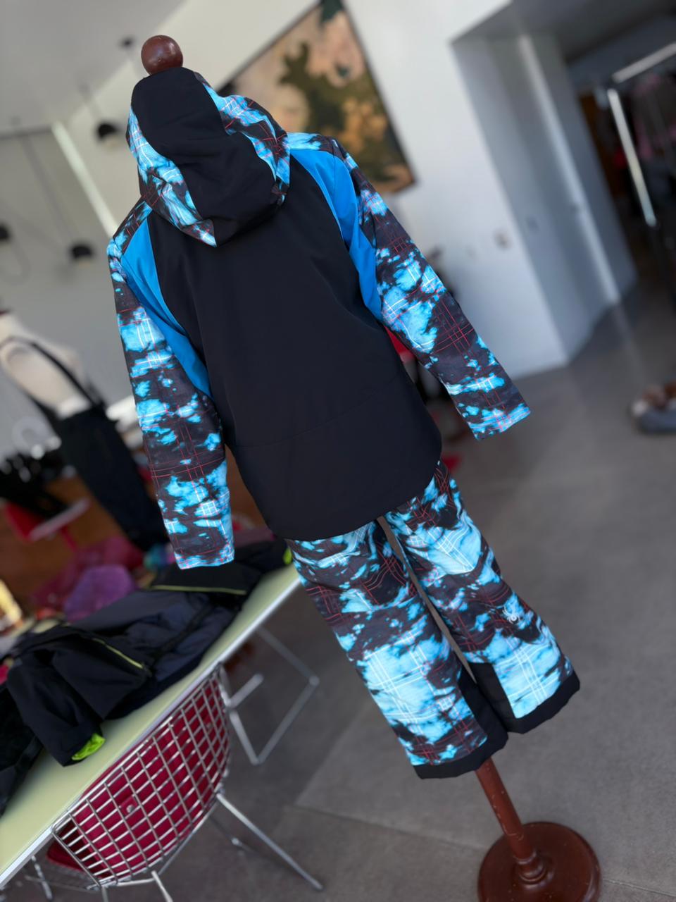 Conjunto de esquí Spyder azul y negro, talla 14