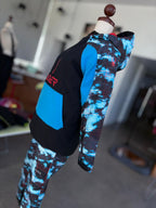 Conjunto de esquí Spyder azul y negro, talla 14