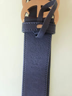 Cinturón Gucci Marmont Negro de Piel con Hebilla Doble G Dorada - Nina BAZART