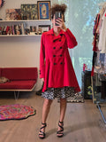 Gabardina Roja SHYLA Doble Botonadura | Corte Acampanado - Nina BAZART