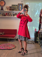 Gabardina Roja SHYLA Doble Botonadura | Corte Acampanado - Nina BAZART