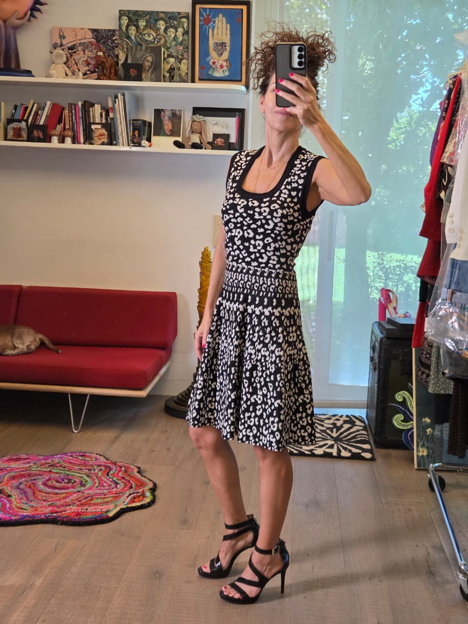 Vestido de Punto Animal Print Rebecca Taylor Negro y Blanco | Nuevo con Etiqueta | - Nina BAZART