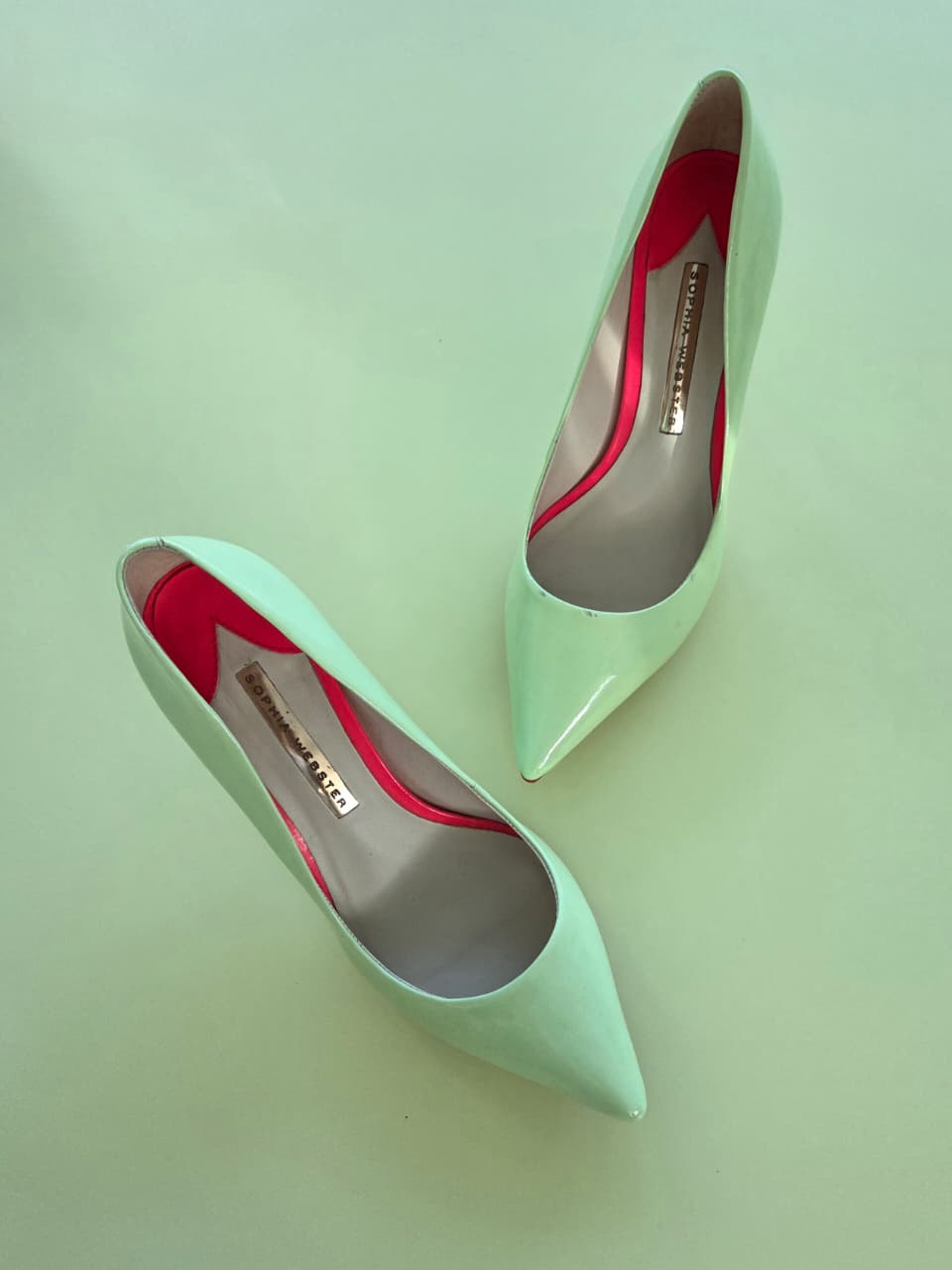 Zapatillas de charol verde neon-SOPHIA WEBSTER