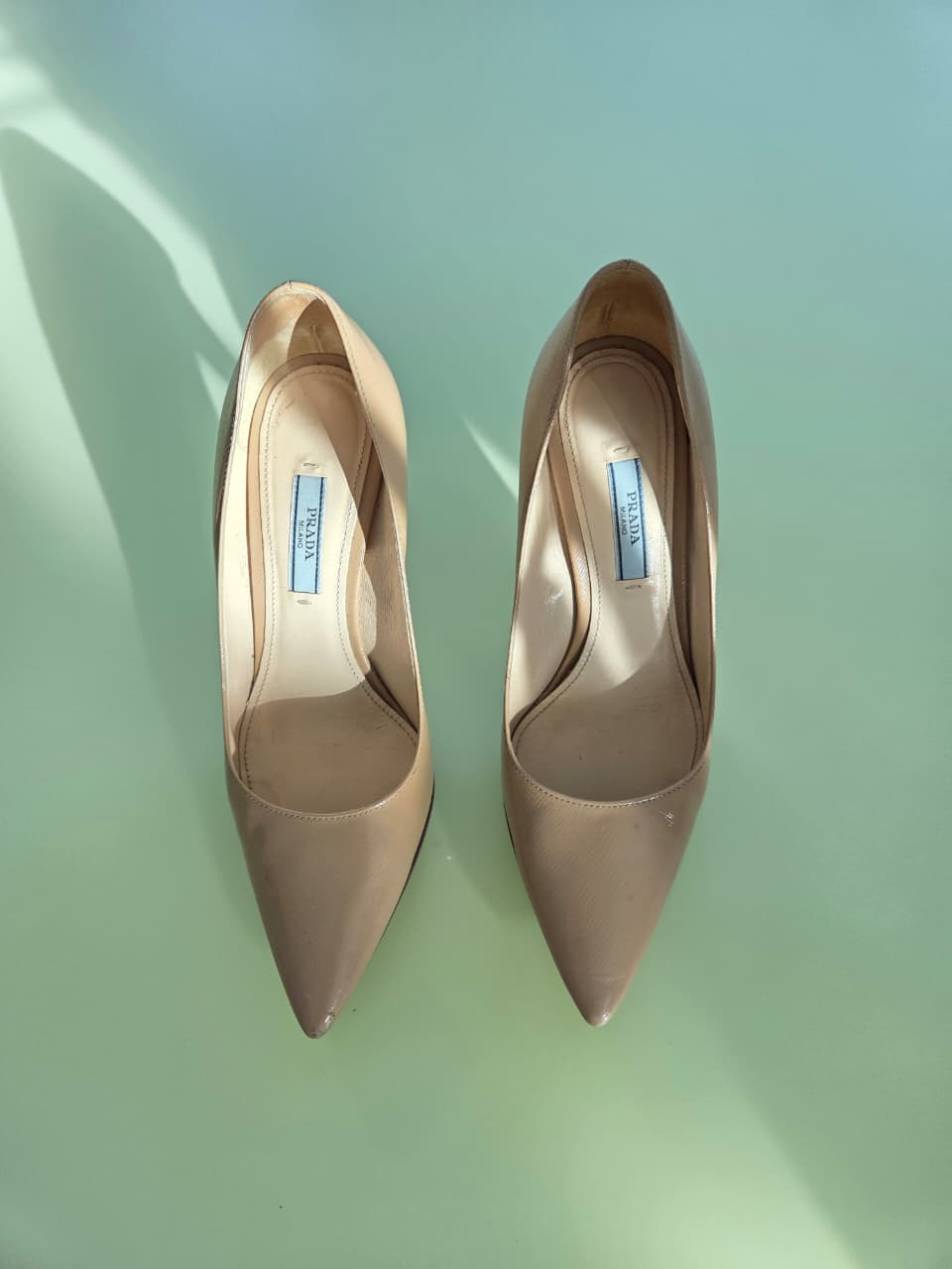 Zapatillas de piel color nude- PRADA