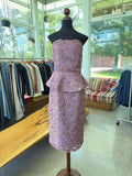 Vestido strapless de encaje morado-VALERIA LARR