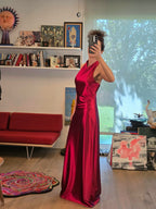Vestido Largo Satinado Philosophy Jr. Rojo Cereza
