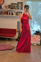 Vestido Largo Satinado Philosophy Jr. Rojo Cereza