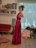 Vestido Largo Satinado Philosophy Jr. Rojo Cereza