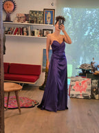 Vestido de Noche Morado Philosophy Jr. Strapless con Abertura
