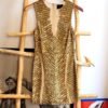Vestido de lentejuela y chaquiras color dorado