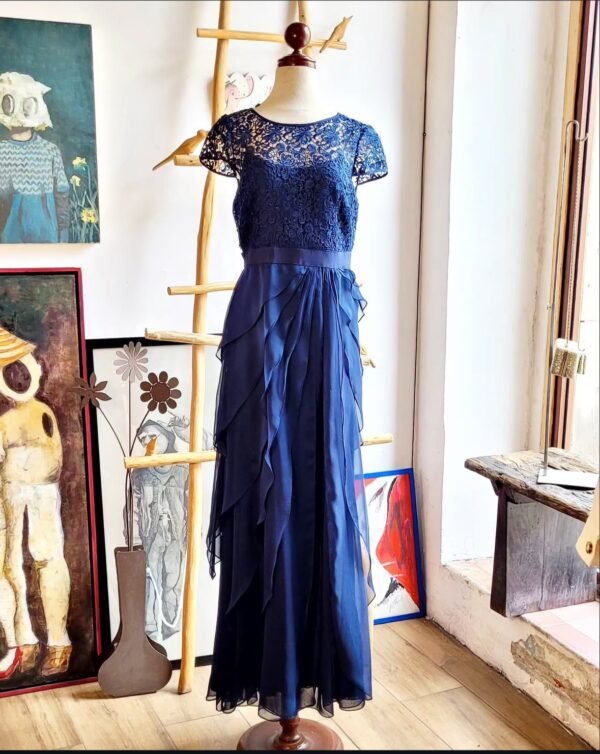 Vestido largo azul marino