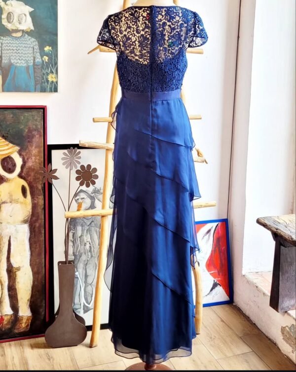 Vestido largo azul marino