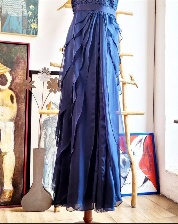 Vestido largo azul marino