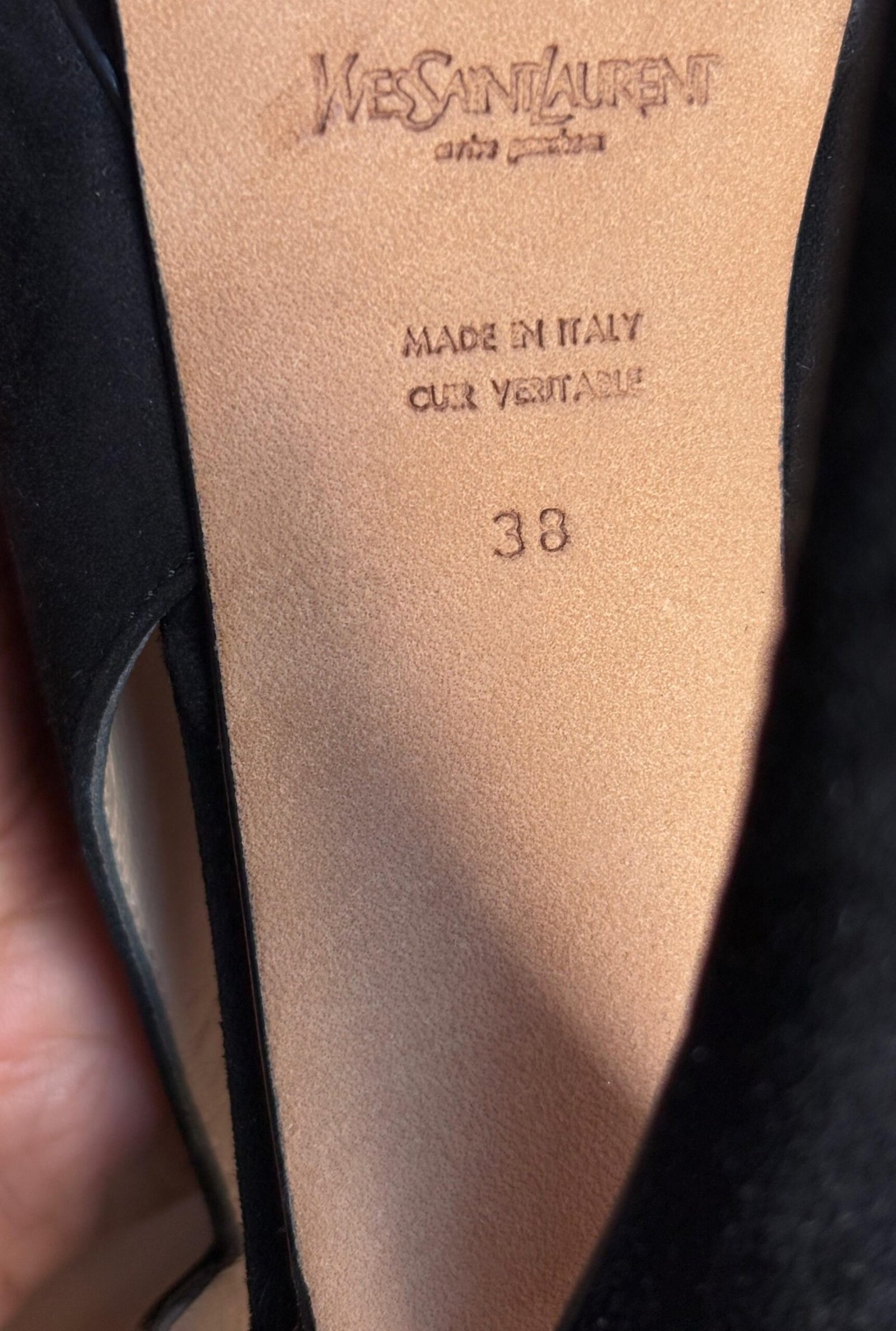 Zapatillas Yves Saint Laurent de Gamuza y Charol Negro con Plataforma - Imagen 5