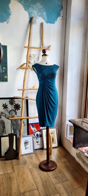 Vestido midi verde esmeralda