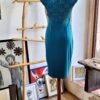 Vestido midi verde esmeralda