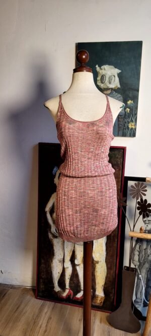 Vestido de punto color rosa palo
