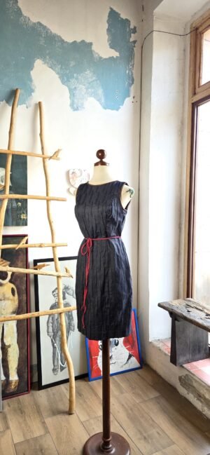 Vestido drapeado de mezclilla