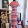 Vestido rayado con destellos plateados