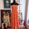 Vestido strapless color naranja