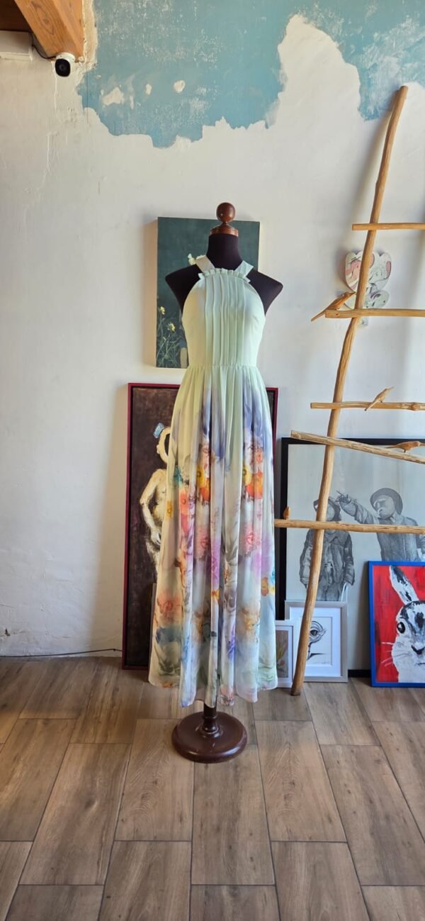 Vestido largo color menta