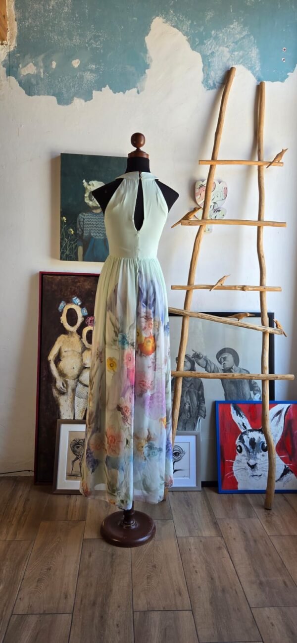 Vestido largo color menta