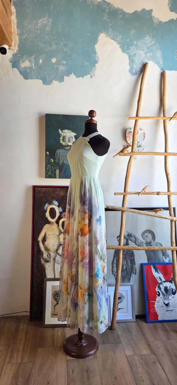 Vestido largo color menta