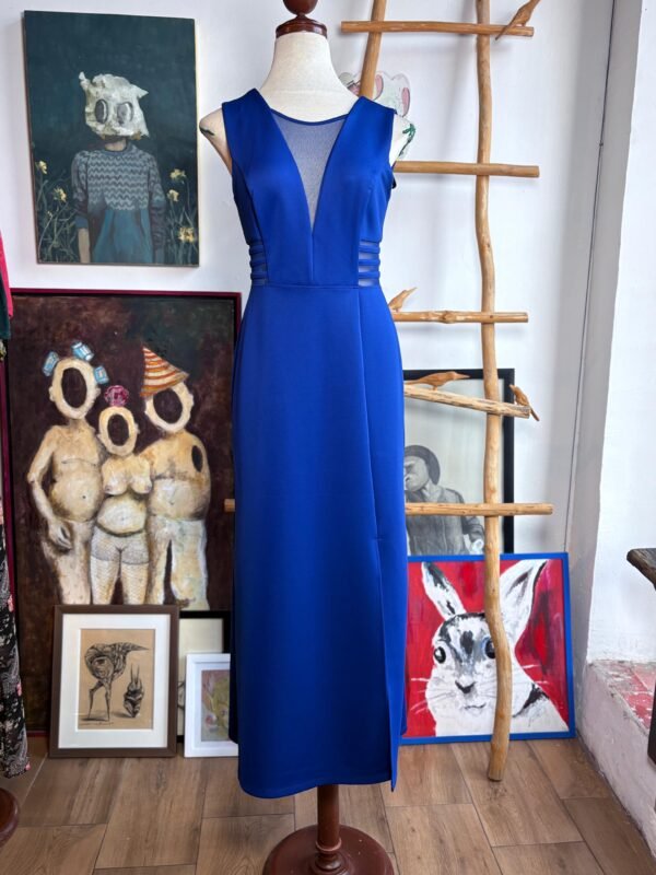 Vestido midi color azul rey