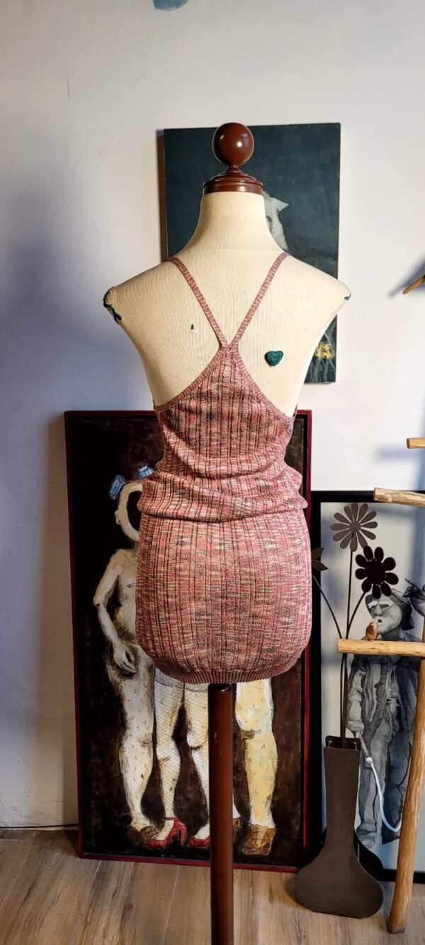 Vestido de punto color rosa palo