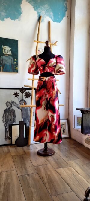Conjunto de top y pantalon wide leg