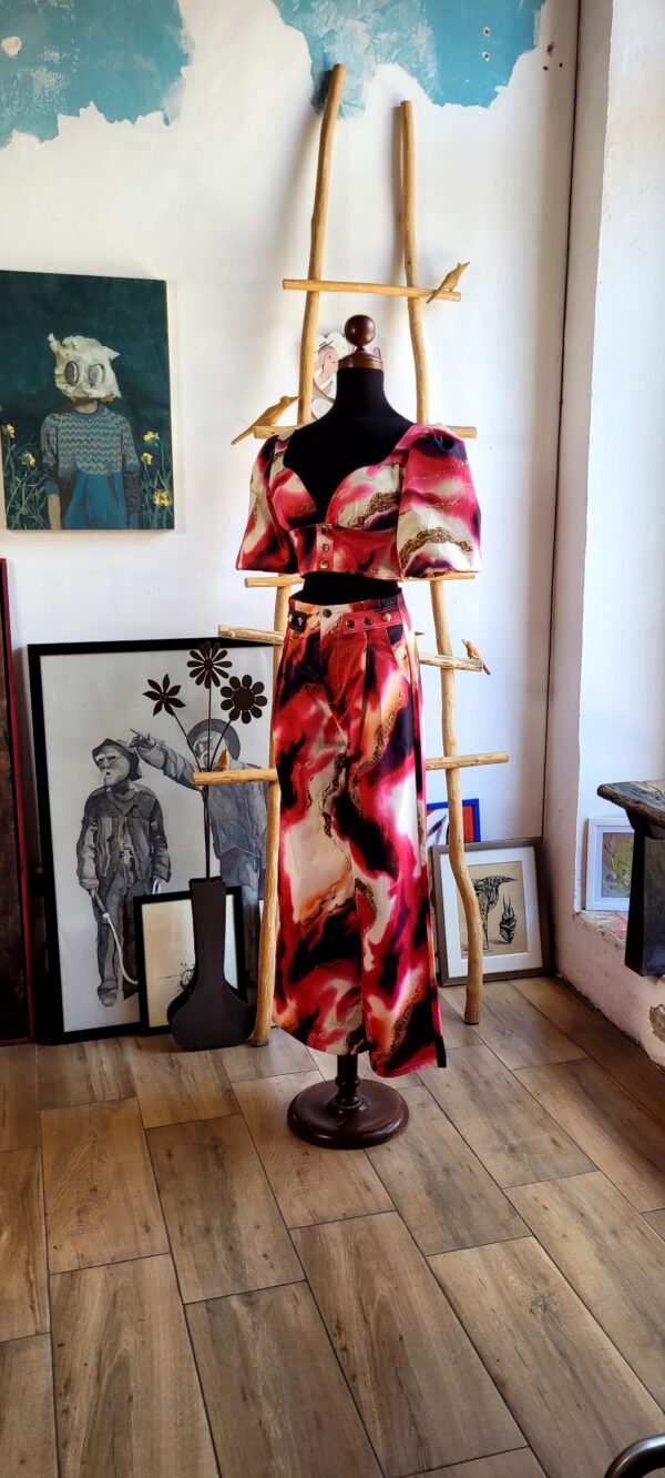 Conjunto de top y pantalon wide leg