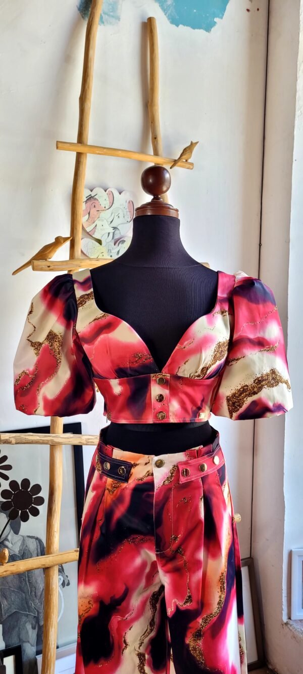 Conjunto de top y pantalon wide leg
