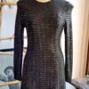 Vestido lentejuelas cuadradas color plata