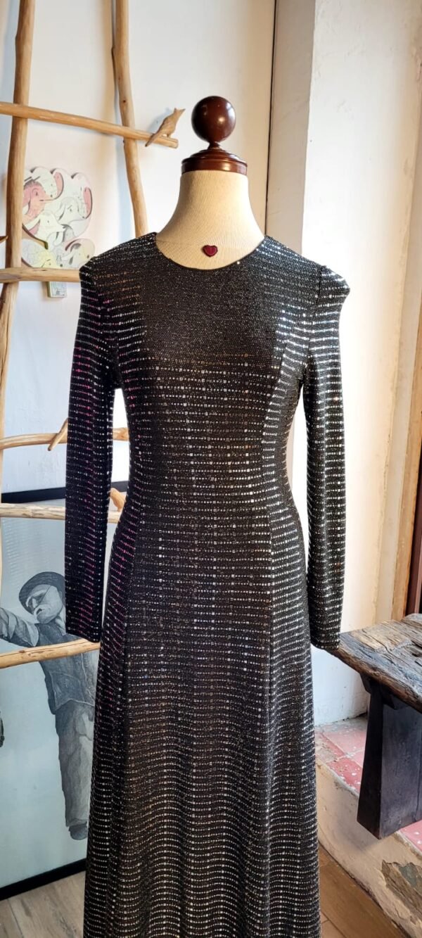 Vestido lentejuelas cuadradas color plata