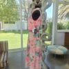 Vestido floreado tonos rosa pastel