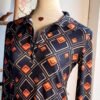 Vestido  con rombos color naranja