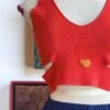 Top de punto color naranja