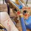 Zapatillas color azul rey con pedrería