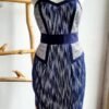 Vestido strapless color azul marino