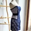 Vestido strapless color azul marino