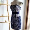 Vestido strapless color azul marino