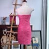 Vestido strapless color rosa
