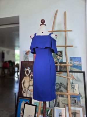 Vestido tipo tubo color azul rey