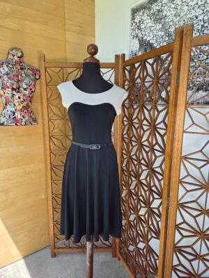 Vestido corte A bicolor