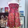 Vestido strapless con estampado floral