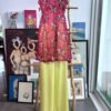 Vestido strapless con estampado floral