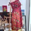 Vestido strapless con estampado floral