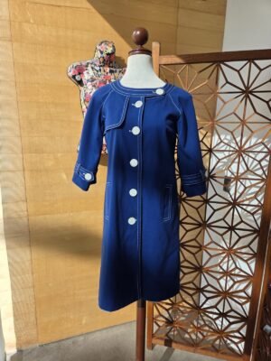 Vestido-gabardina color azul marino